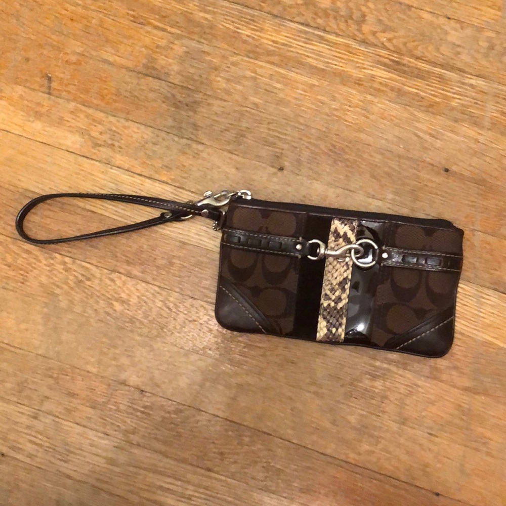 Brown Coach wristlet